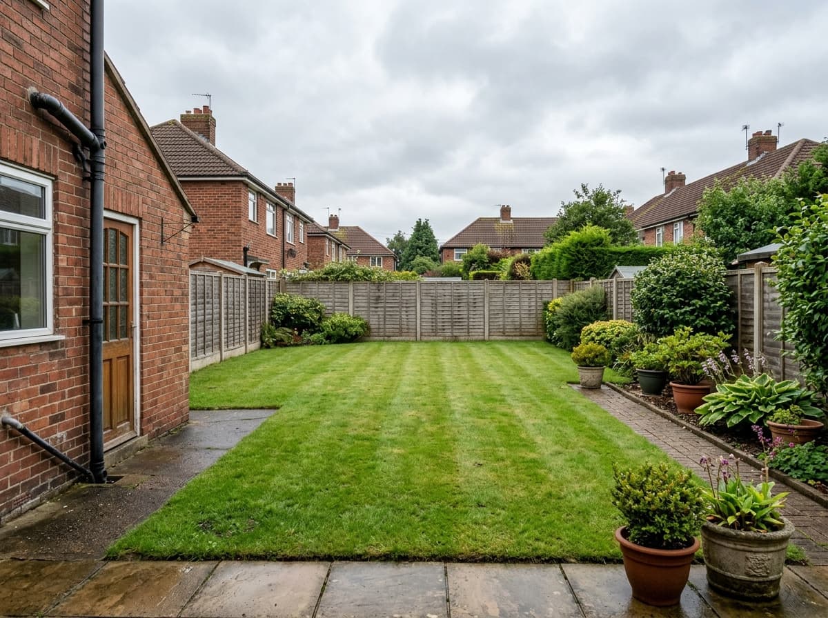 A real garden before the Studio 4×3 Bi-fold was visualised